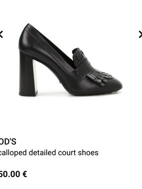 TOD'S Black Scalloped Leather Court Pumps! LIKE NEW! Size 6! LEATHER